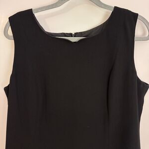 Womens 14 Laura Scott Classic Black Sleeveless Sheath Dress Vintage
